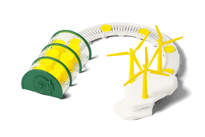 Gelbe Windturbinen-Spielbahn