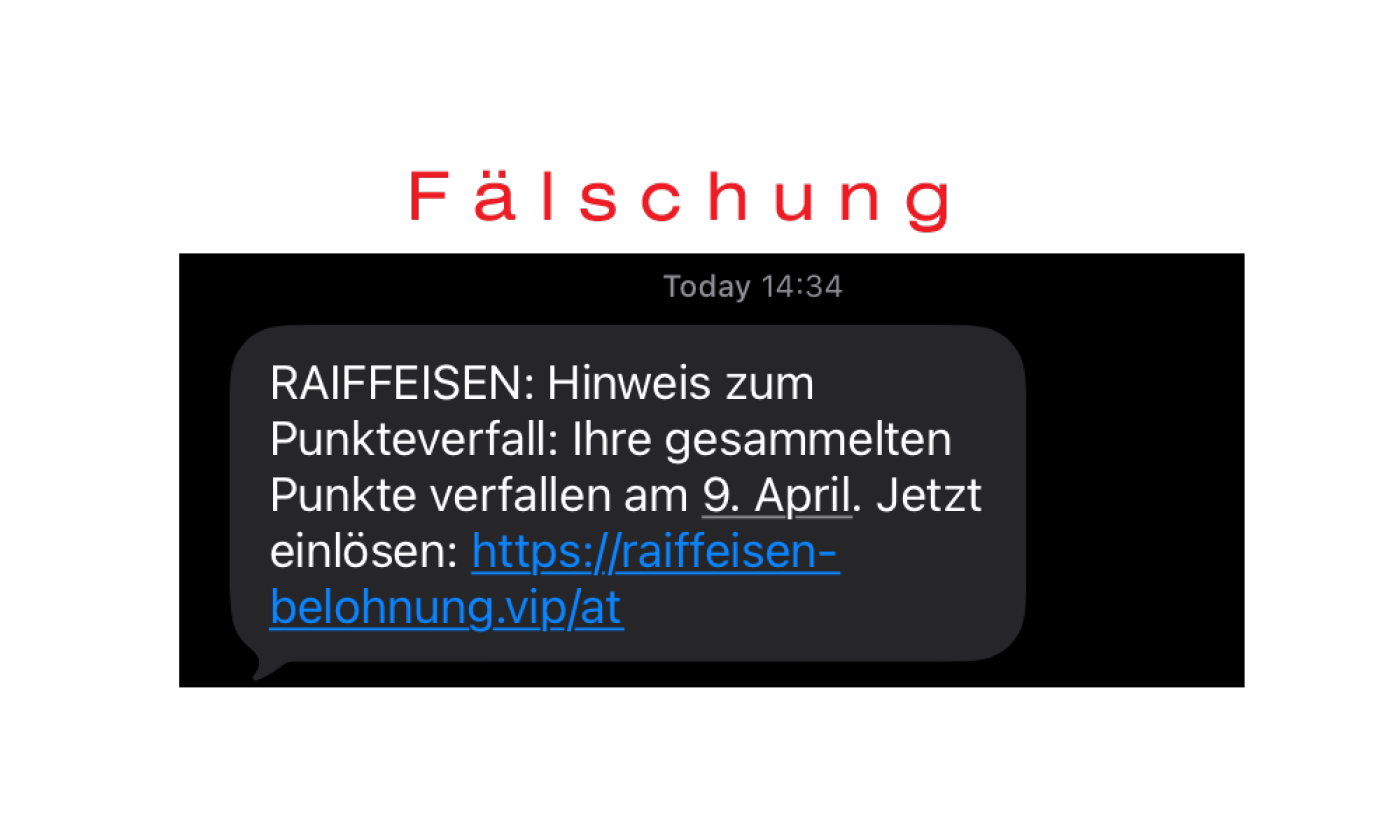 Fälschung message example